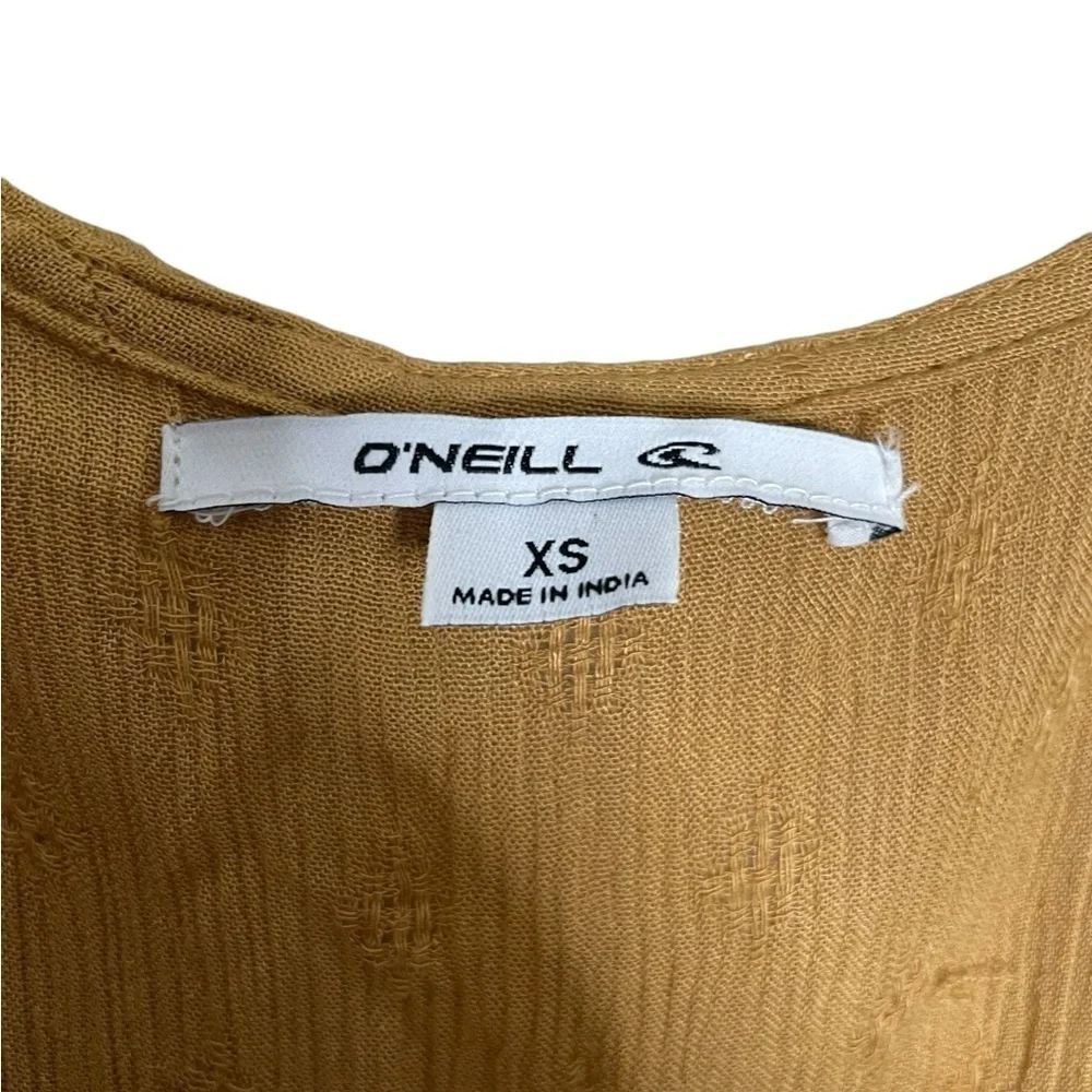 O’Neill Sand Mustard Yellow True Wrap Dress XS Cotton